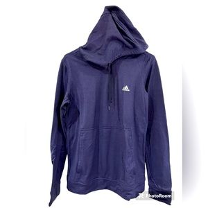 ADIDAS Climawarm Womens Pullover Hoodie Two Tone Blue Polyester